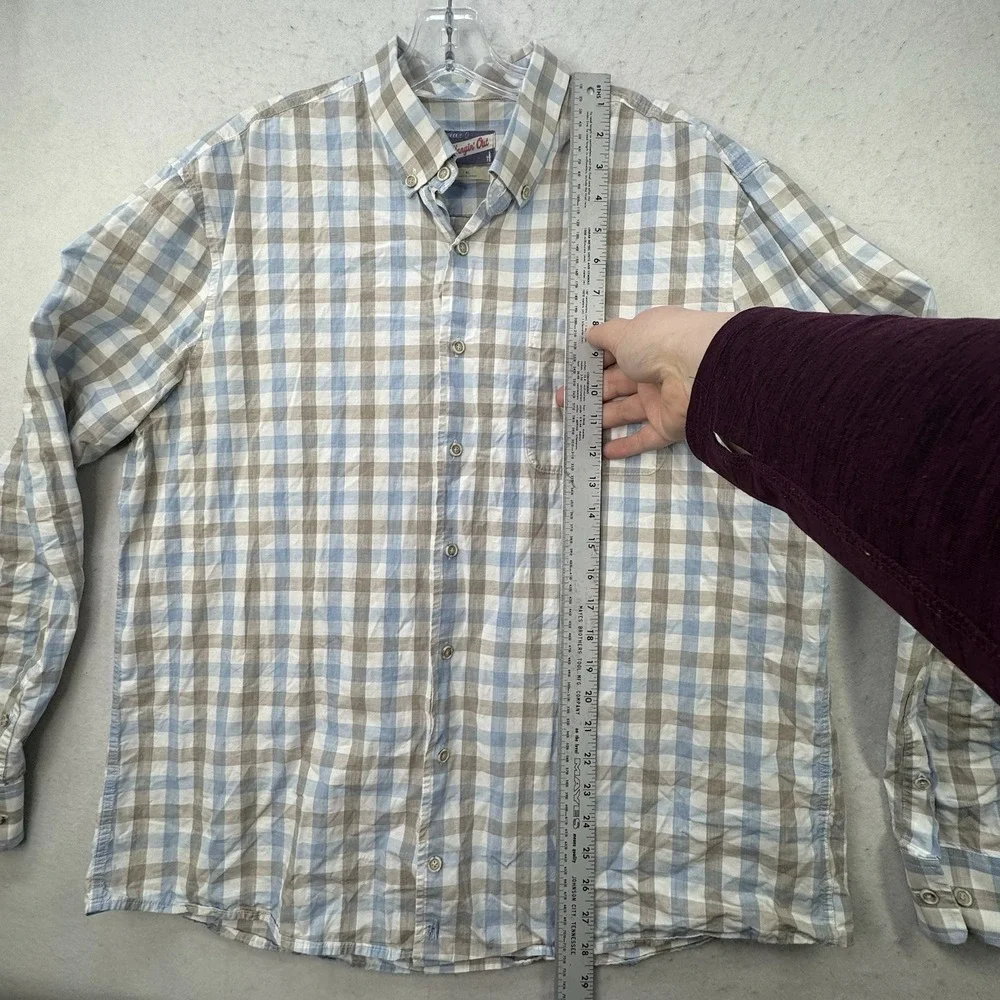 Johnnie-O Hangin' Out Shirt Mens XL Blue Plaid Button Front Long Sleeve‎ Cotton